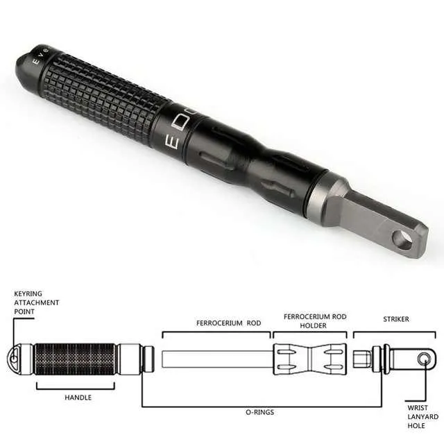 في الهواء الطلق التخييم EDC أدوات إنقاذ ماء . Outdoor Camping EDC Water Rescue Tools Stone Ignition