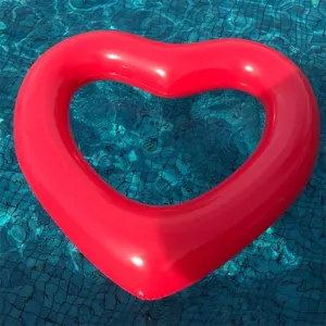 2021 Top Inflatable Swim Ring Red Heart-Shape Floating Tools Swimming Pool Life Buoy