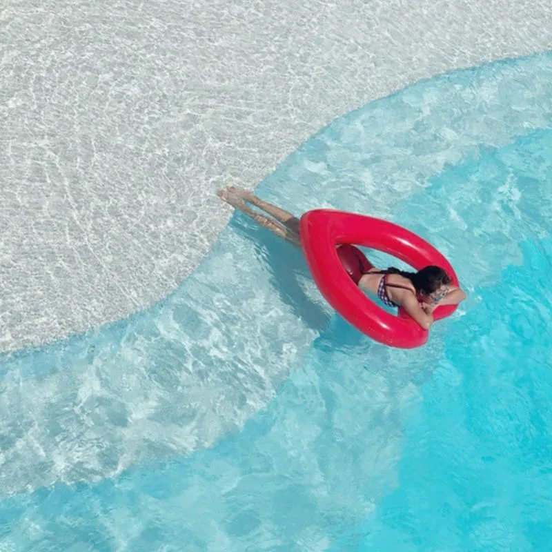2021 Top Inflatable Swim Ring Red Heart-Shape Floating Tools Swimming Pool Life Buoy