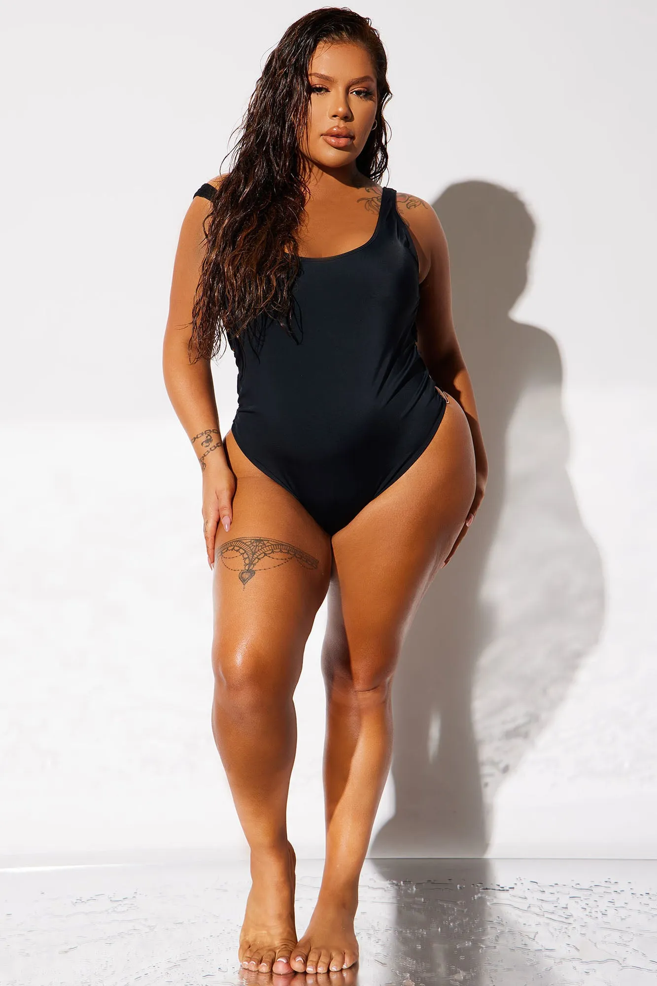 Alicia Cut Out 1 Piece Swimsuit - Black