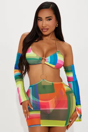 Alisson 4 Piece Swim Set - Red/combo