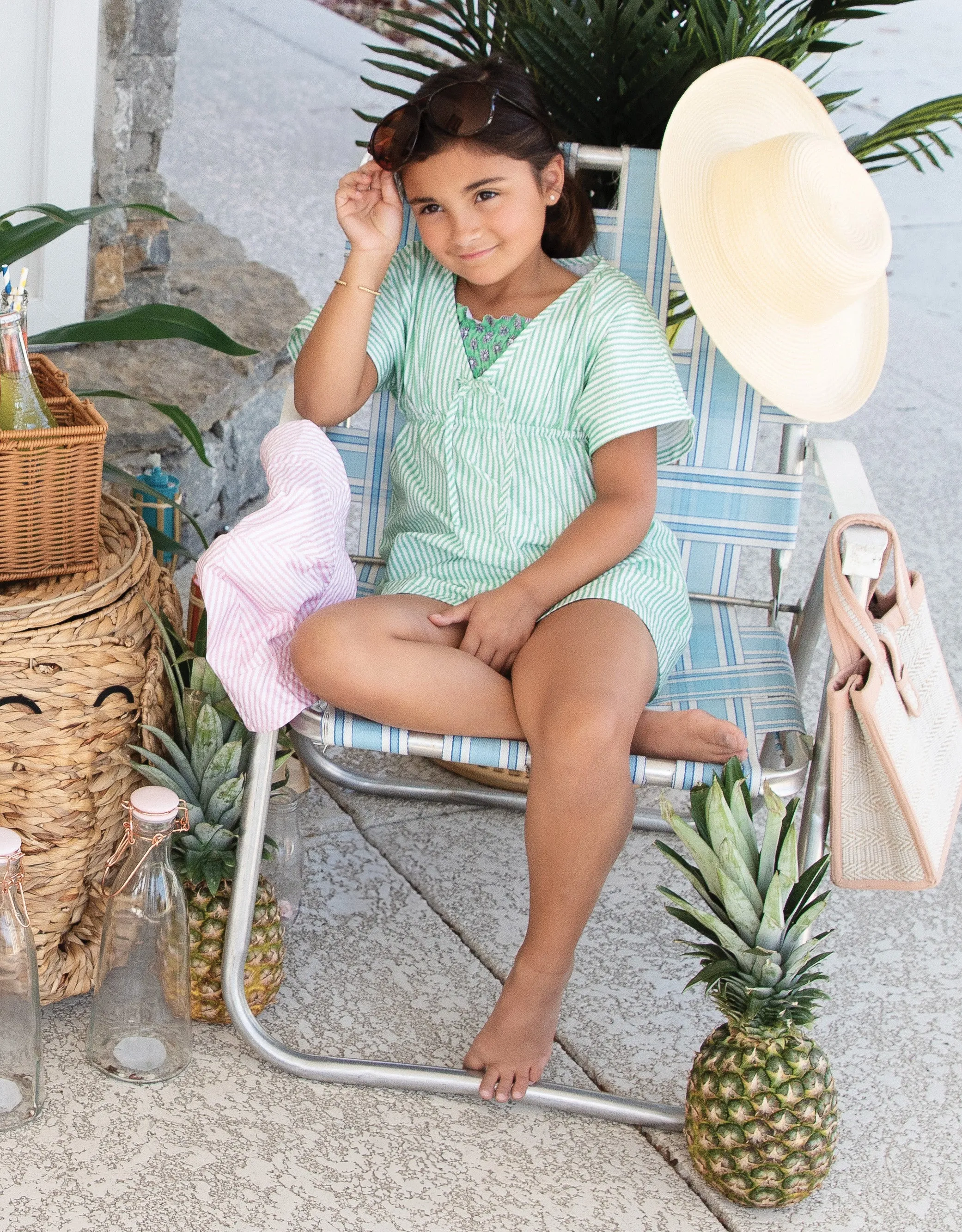 Ava Coverup -- Green Bubble Stripe