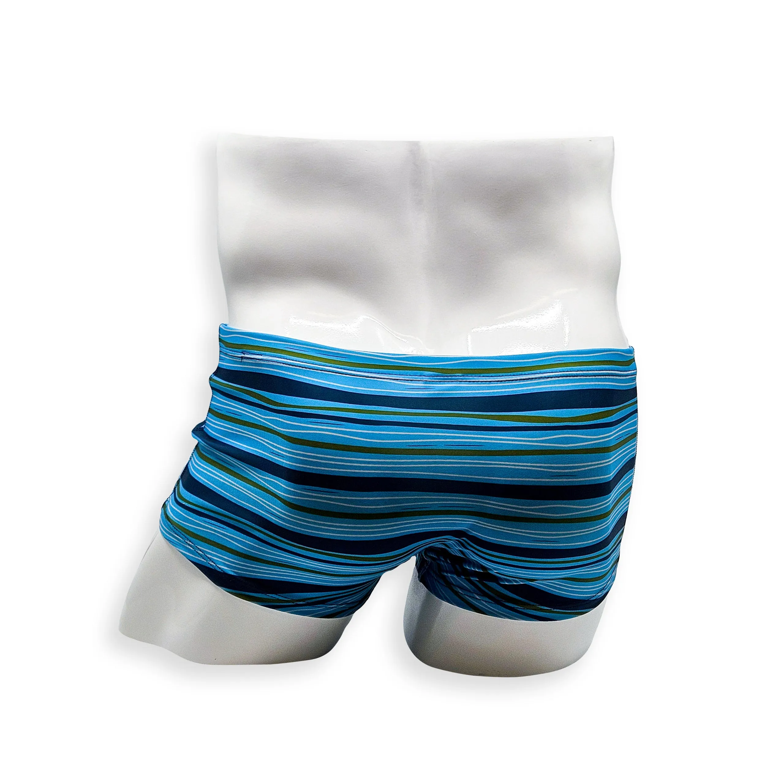 Box Cut Swim Trunk - Tidal Stripe