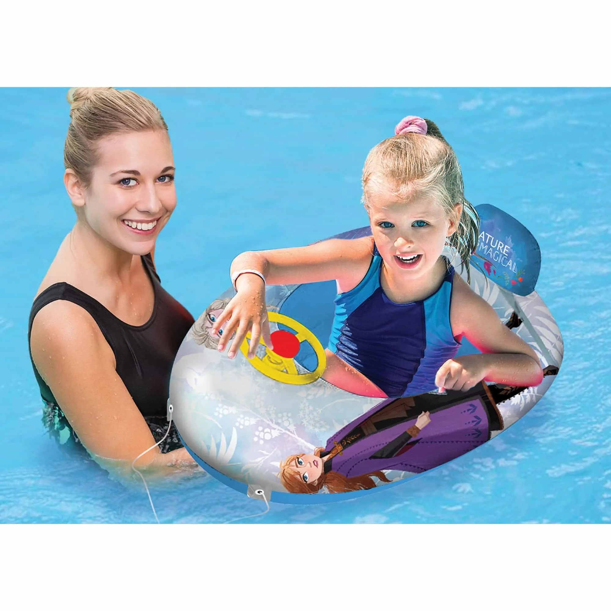 Disney Frozen Inflatable Swim Boats for Kids, Beach Floaties for Summer Swim Party, Leakage Proof Valve Design || 3-8 Years