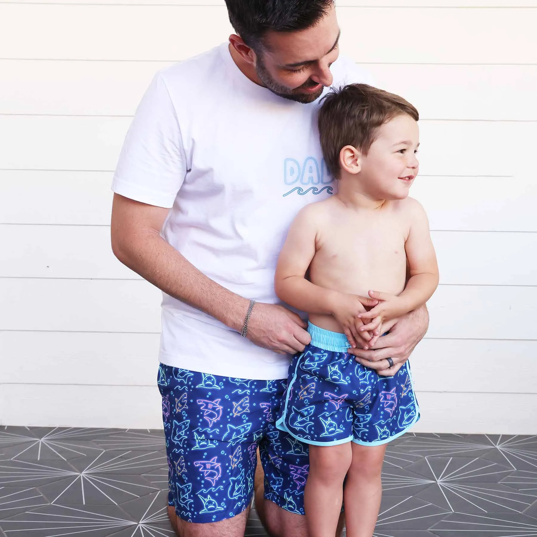 Glow Fins Dad Graphic Tee | White
