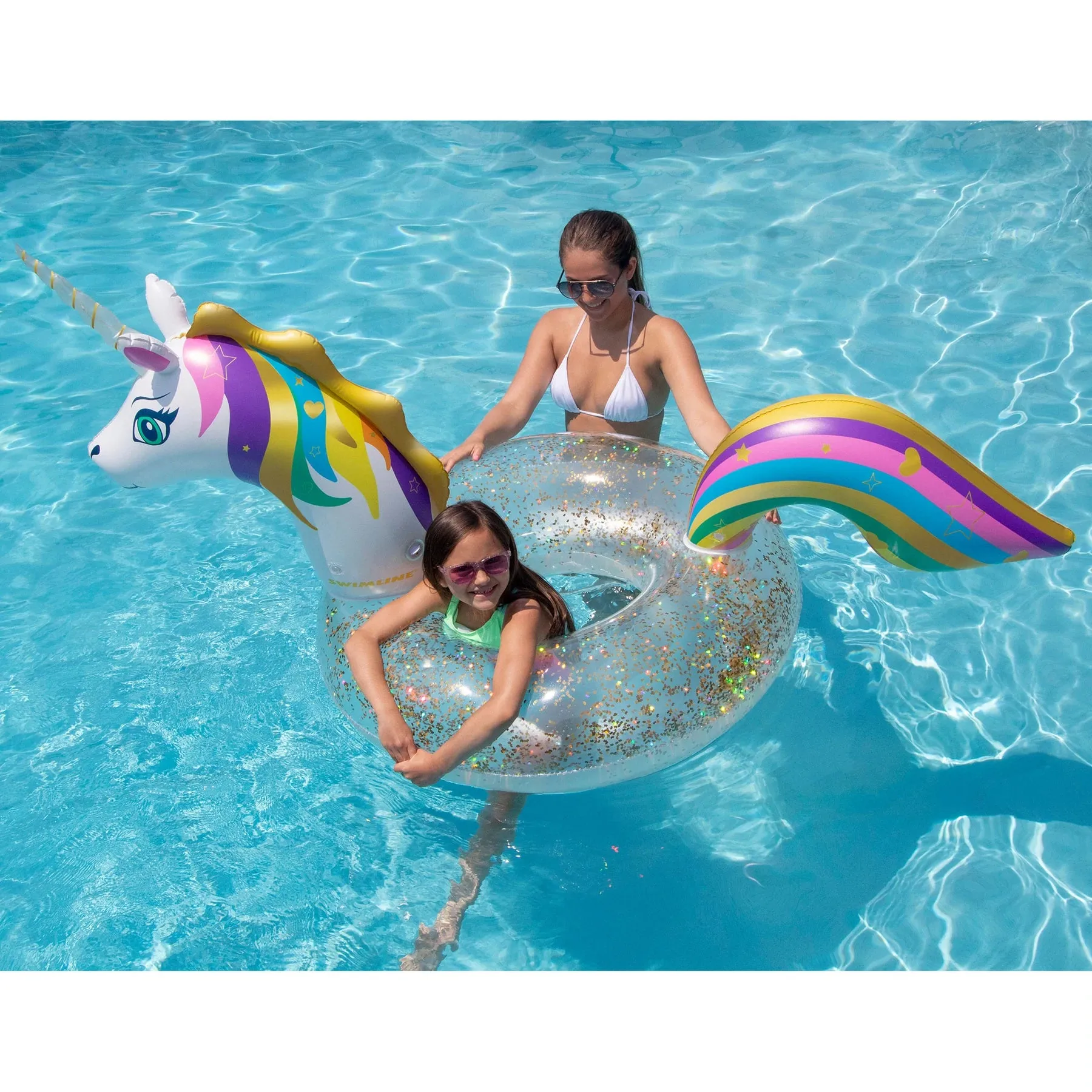 LED Unicorn Glitter Swim Ring
