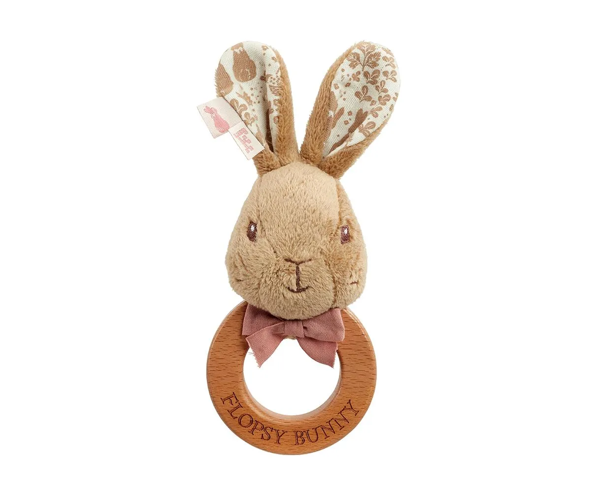 Luxury Peter & Flopsy Bunny Ring Rattle