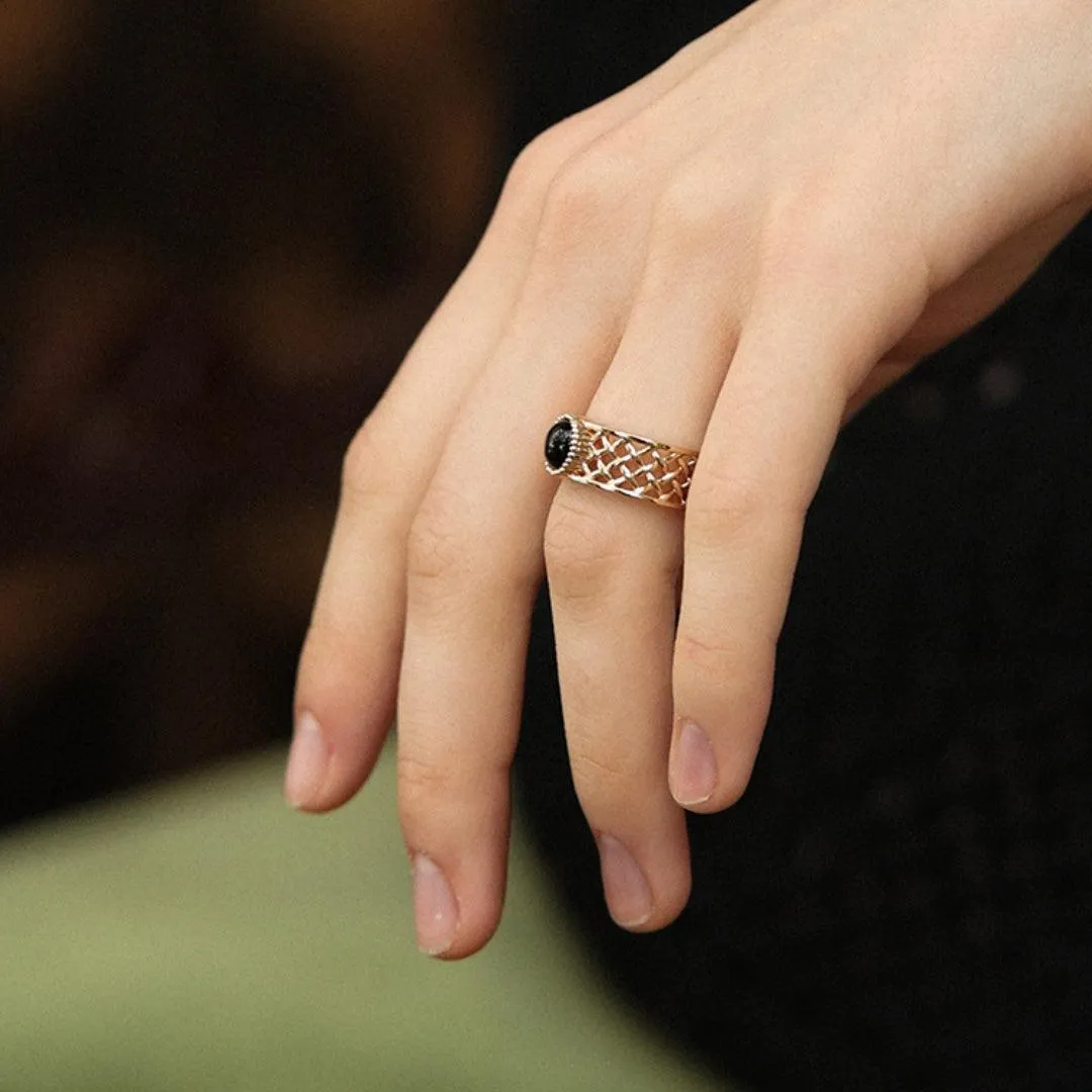 New Agate Ring Women's Retro Light Luxury