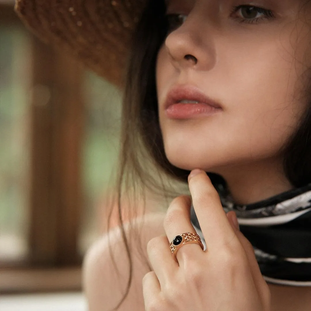 New Agate Ring Women's Retro Light Luxury