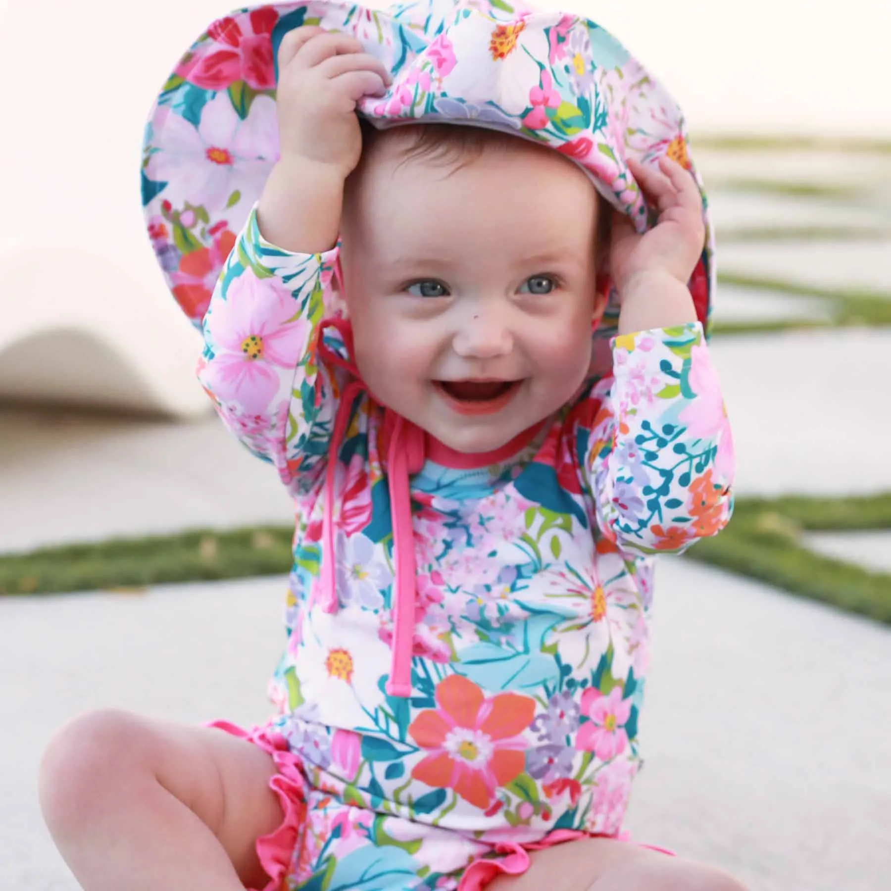 Printed Sun Hat | Seaside Blooms