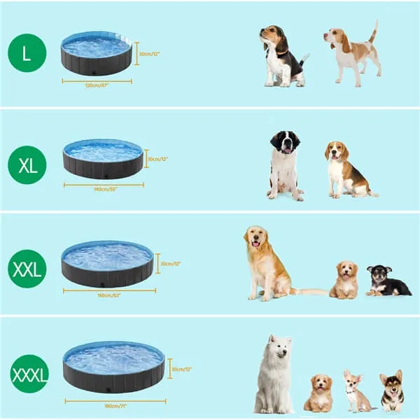 Yaheetech Foldable Hard Plastic Extra Large Dog Pet Bath Swimming Pool
