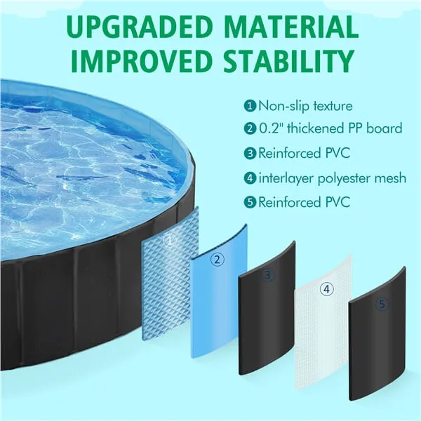 Yaheetech Foldable Hard Plastic Extra Large Dog Pet Bath Swimming Pool